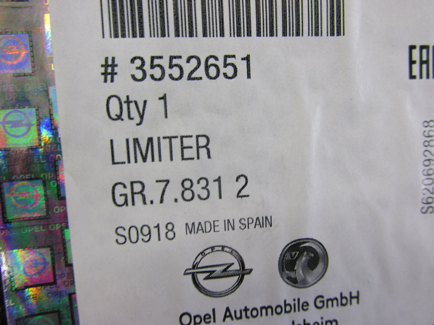 Citroen Berlingo Peugeot Partner Opel Combo Aufpralldämpfer Stoßfänger original 9816768080