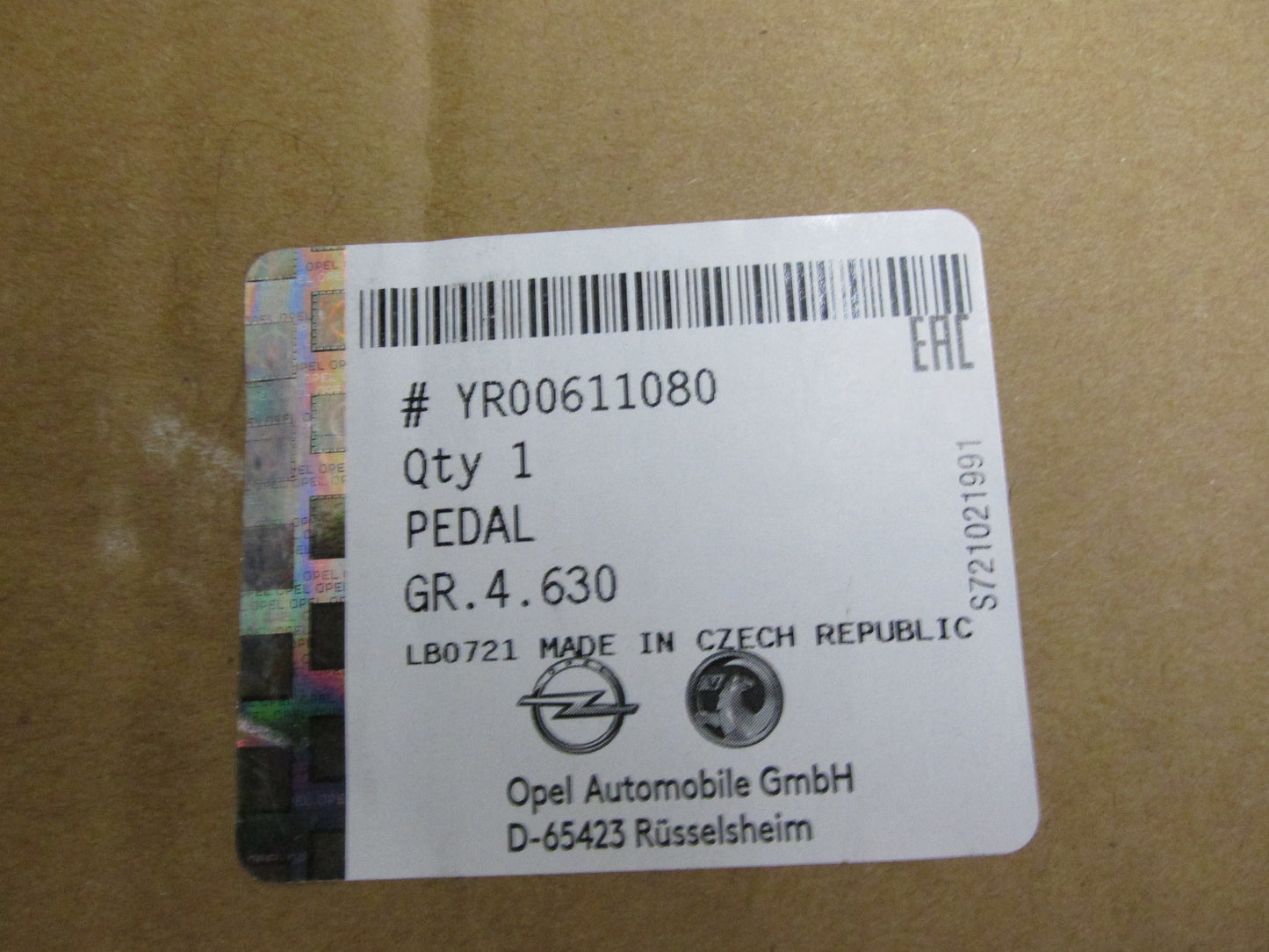 Opel Insignia B neu original PEDALWERK Pedale YR00611080 84478591