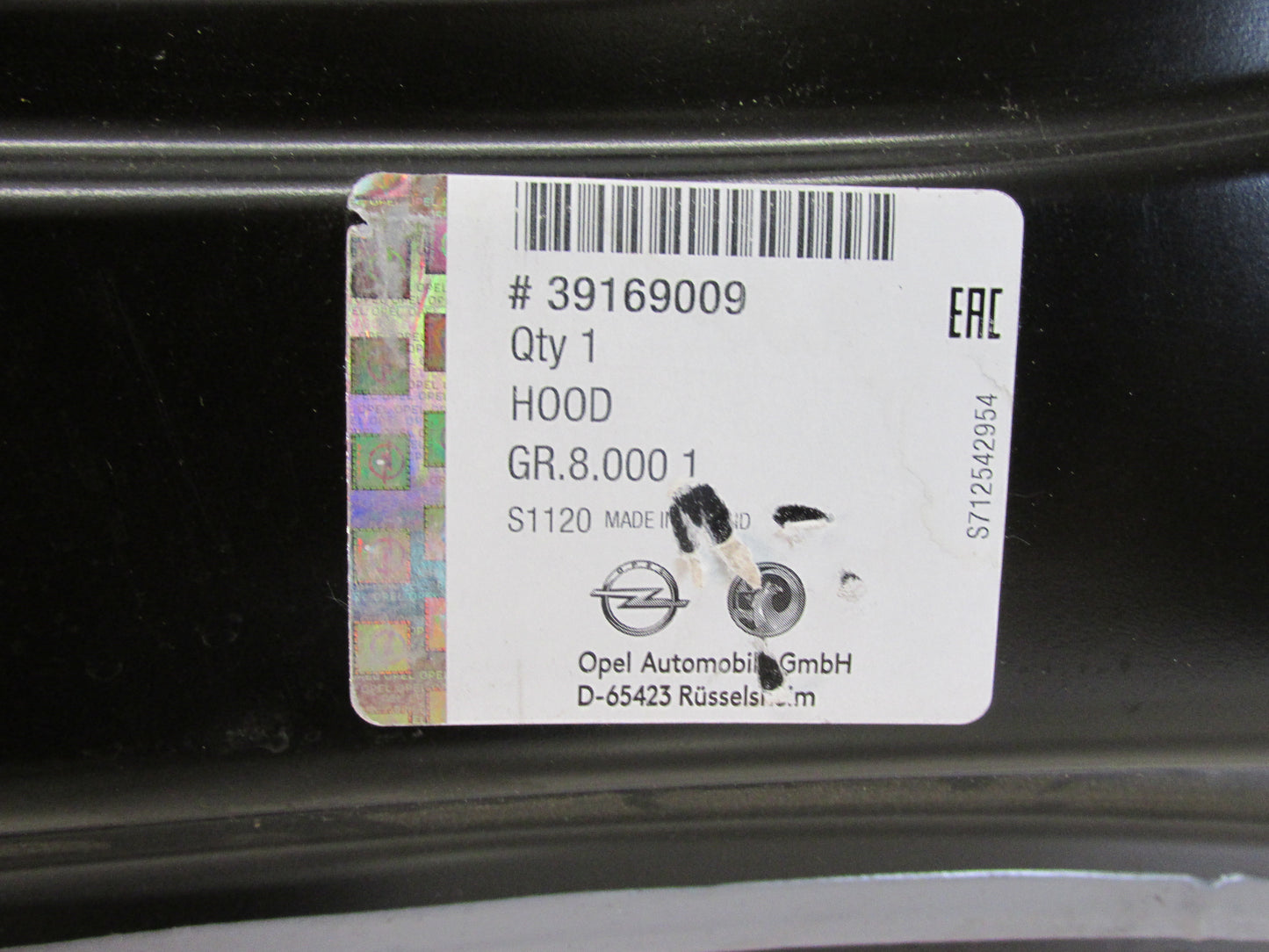 Neu original Opel Astra K Motorhaube Haube Frontklappe 39169009