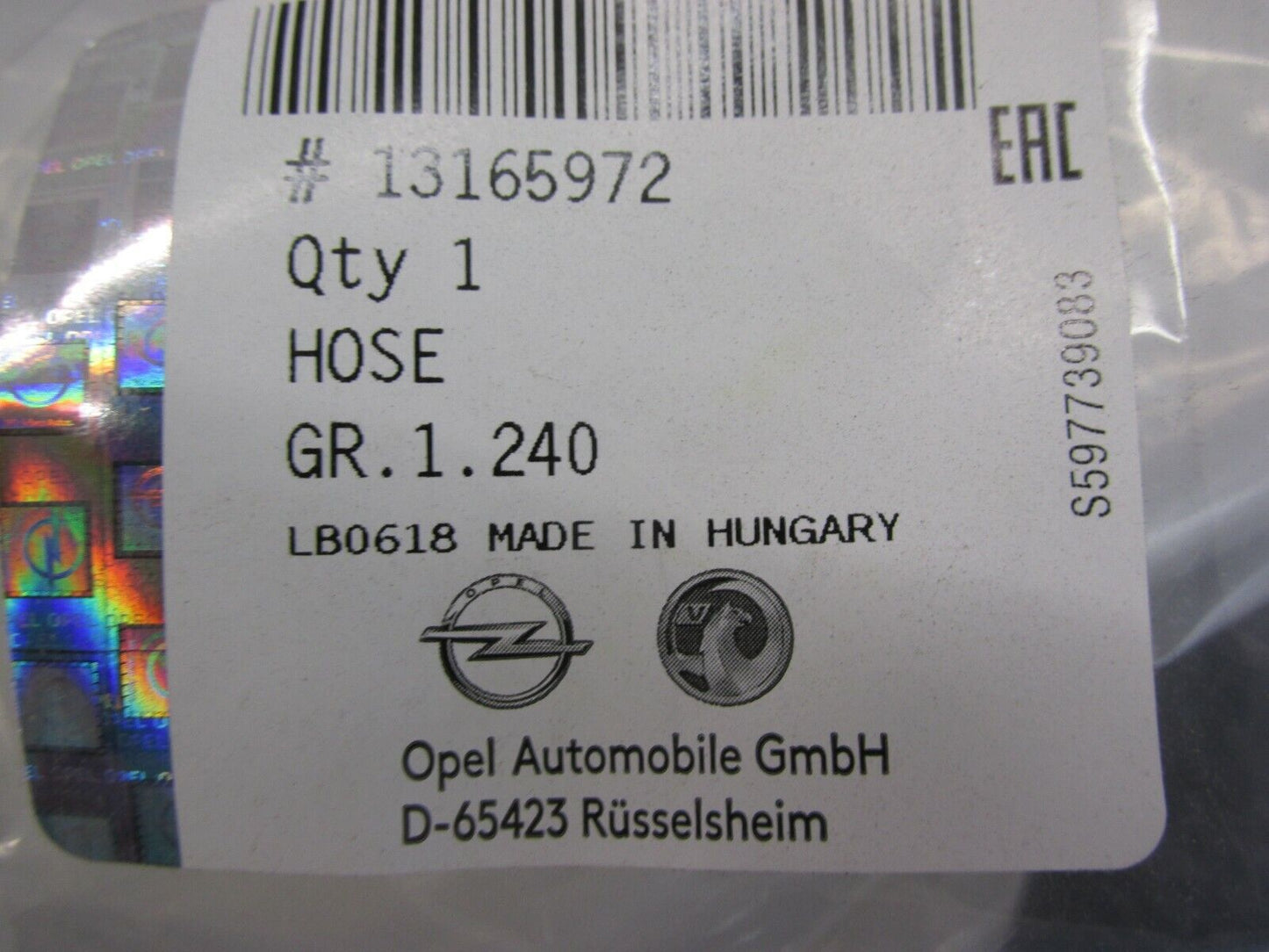 Opel Astra H Kühlerschlauch 13165972