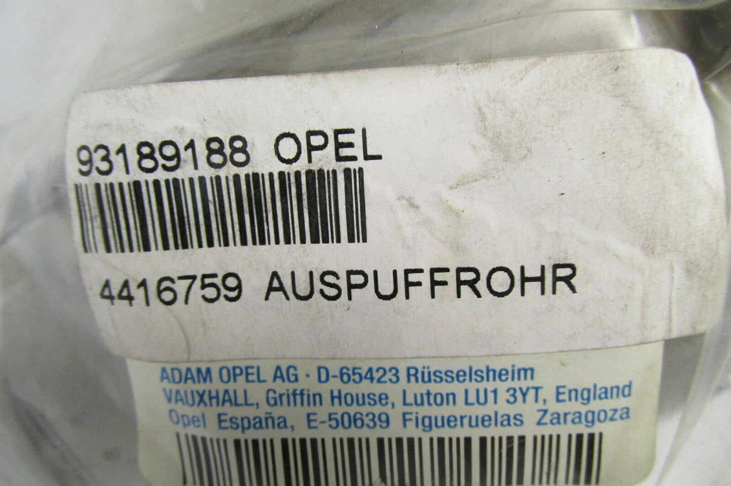 Opel Vivaro A auspuff HEIZUNG Zusatzheizung 93189188