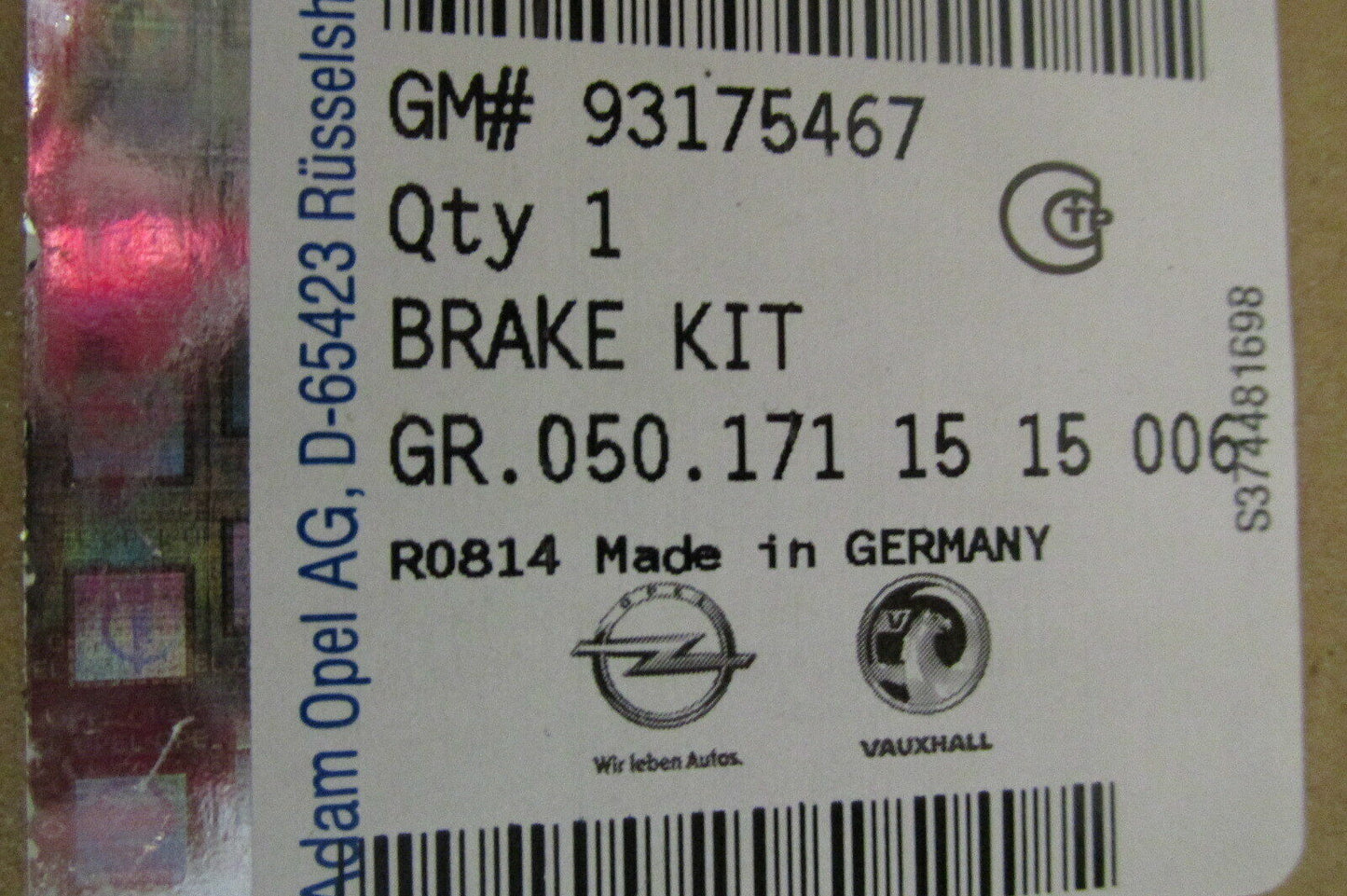 original Bremsscheiben Bremsbelege Opel Calibra Omega Vectra A vorne 93175467