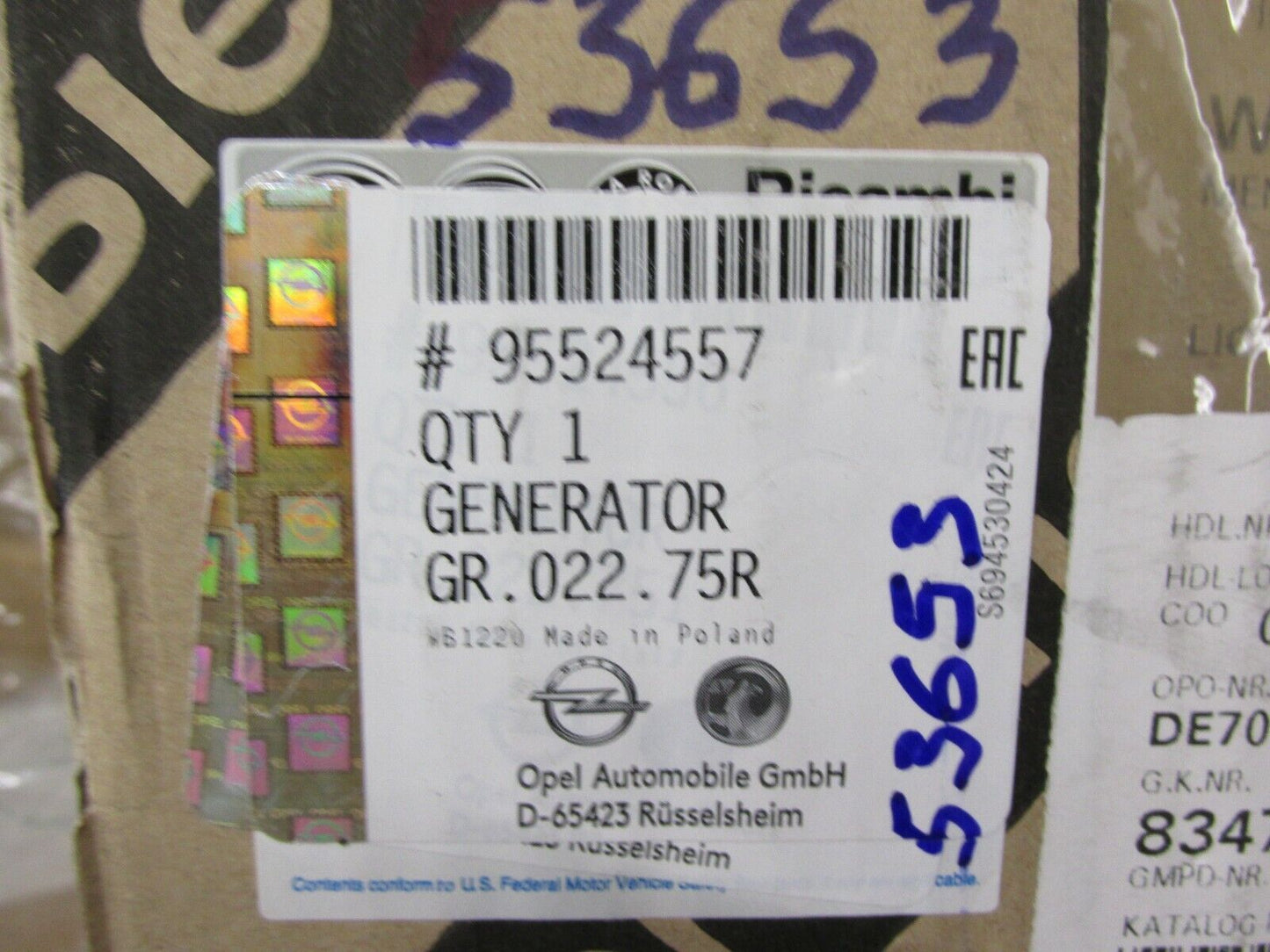 original Lichtmaschine 120 A Generator DENSO Lancia Fiat Alfa Romeo 52003507