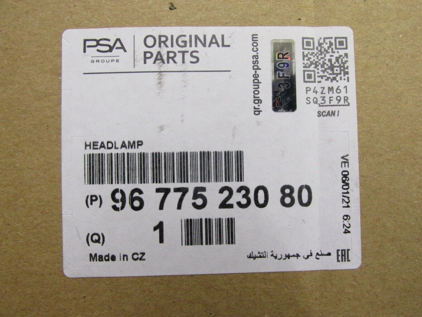 Neu original Hauptscheinwerfer Vorne Links Peugeot 308 9677523080