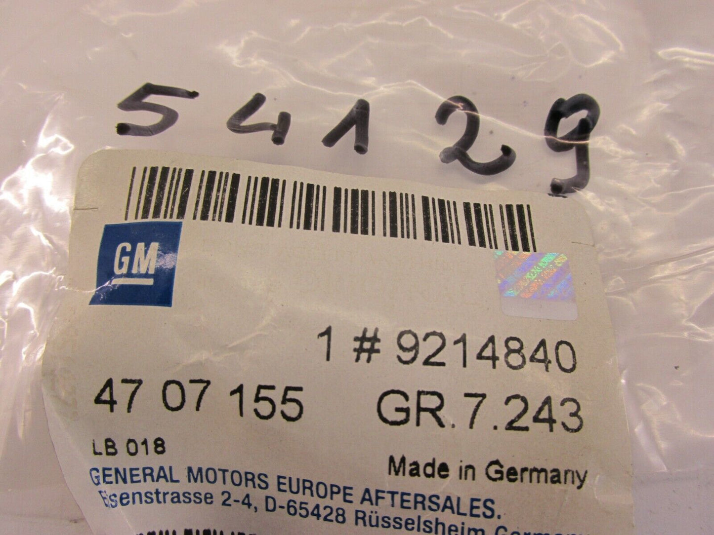 Neu original Lager Opel 9214840