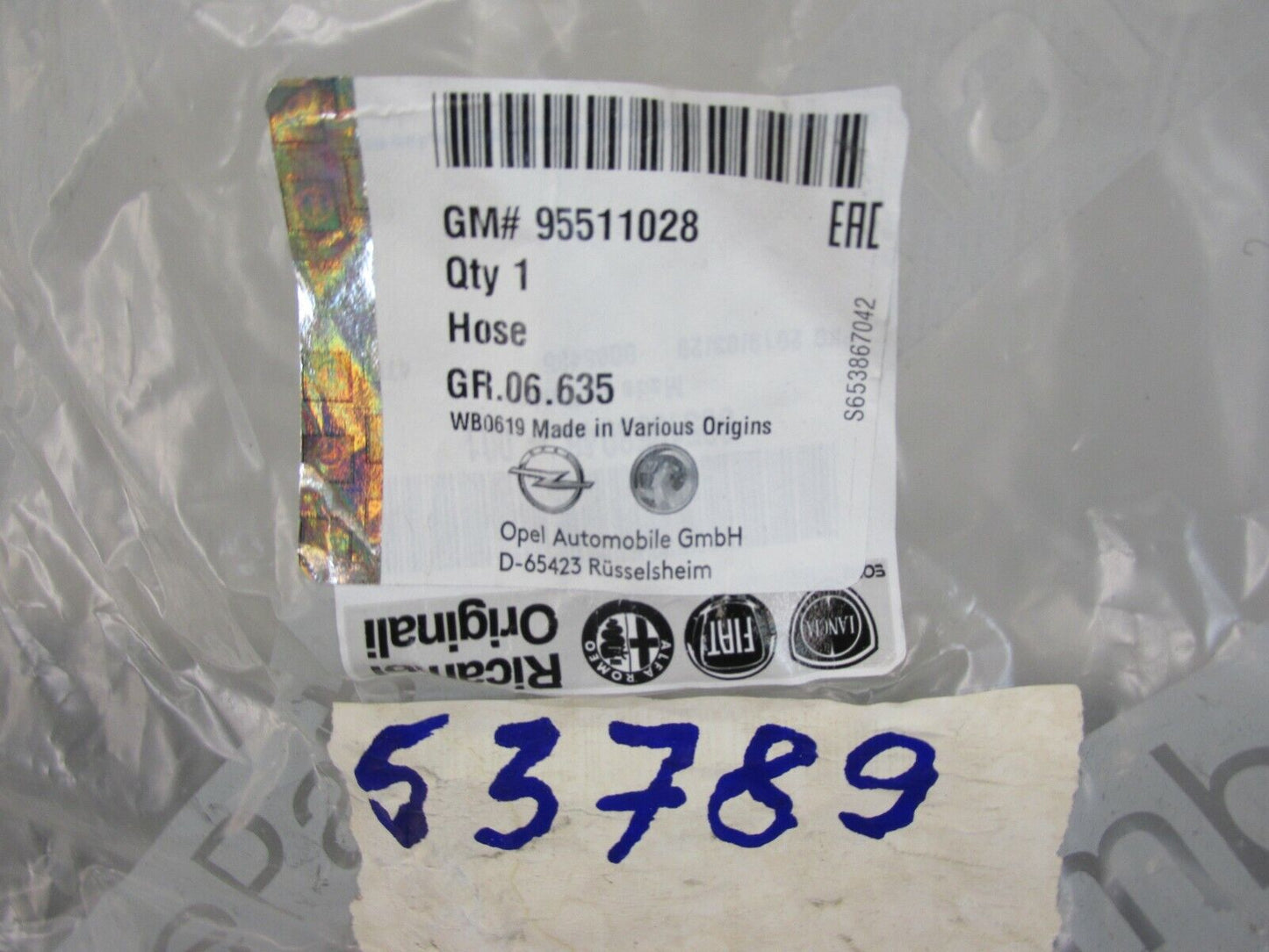 Neu original SCHLAUCH FÜR SERVO LENKGETRIEBE Opel 7 FIAT / LANCIA 95511028