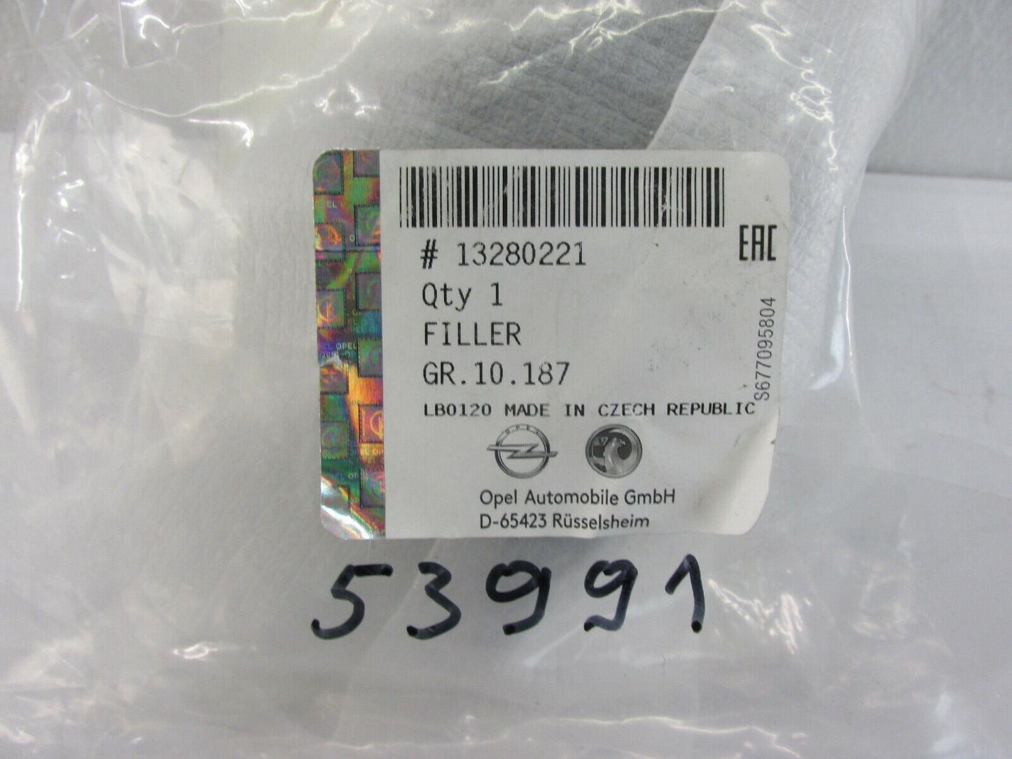 Neu original Opel FUELL STUECK BLACK FRONT 13280221