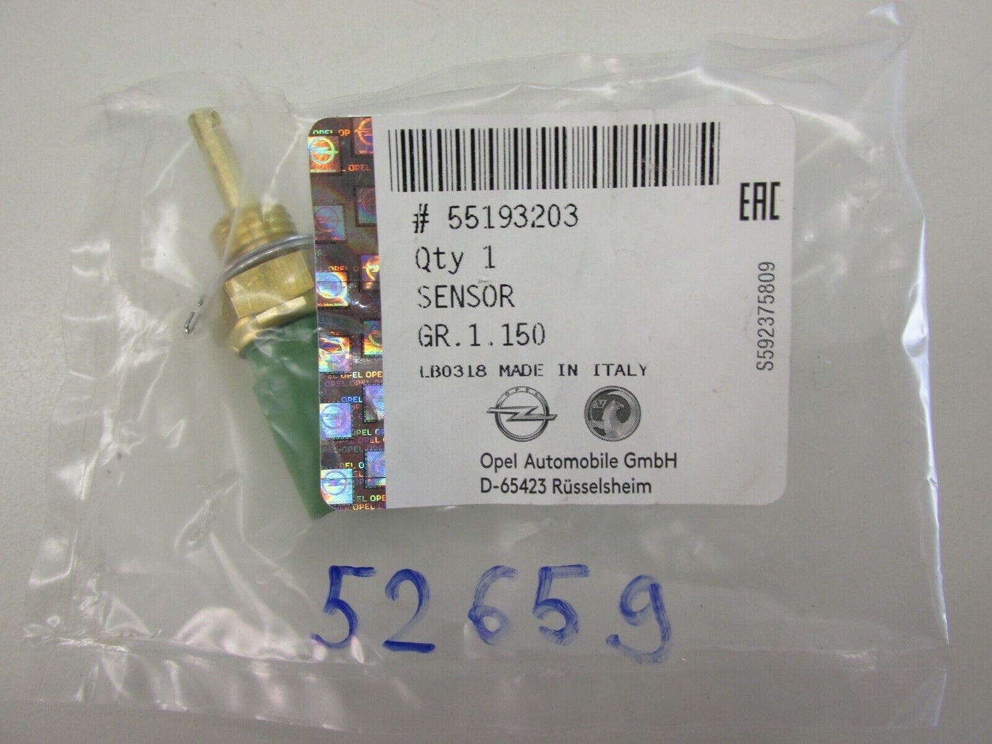 Opel Kühlmitteltemperatur 55193203