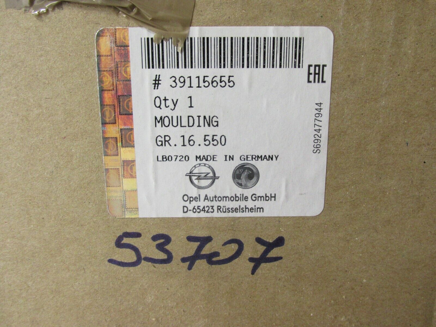 Neu original Opel ZIERLEISTE 39115655