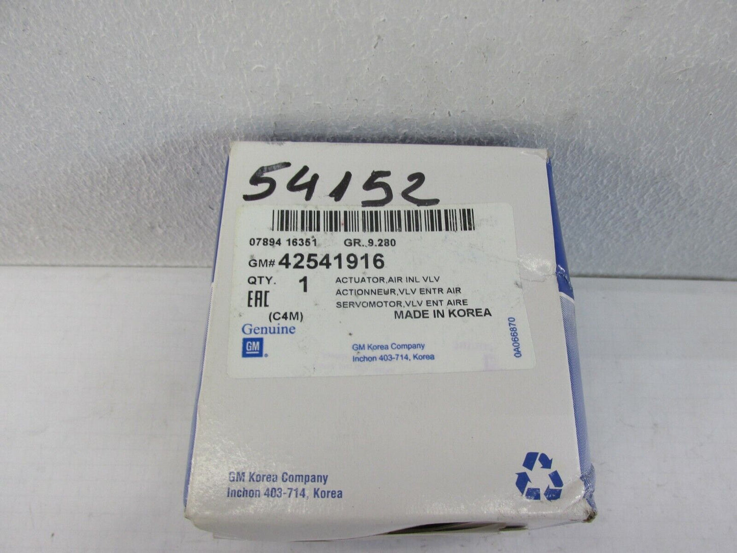 Neu original GM Opel Karl Stellmotor Umlaufklappe Lufteinlassklappe 42541916