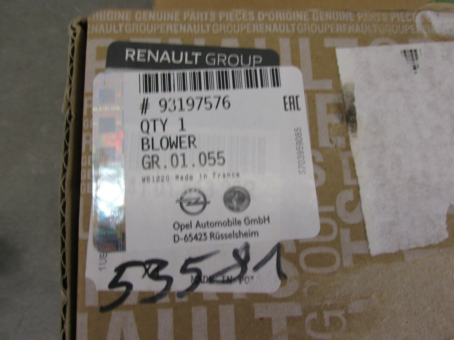 original Opel Renault GEBLÄSE Brems Zange 93197576