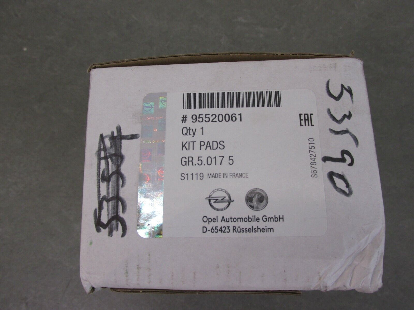 original BREMSKLÖTZE KIT Opel 95520061