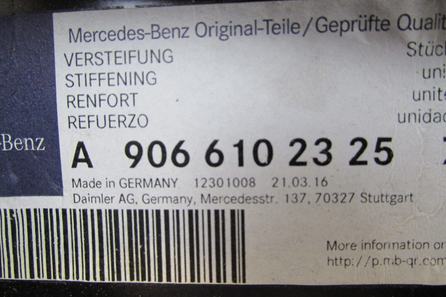 Mercedes Sprinter W906 Reparaturblech Blech Schweißblech A9066102325