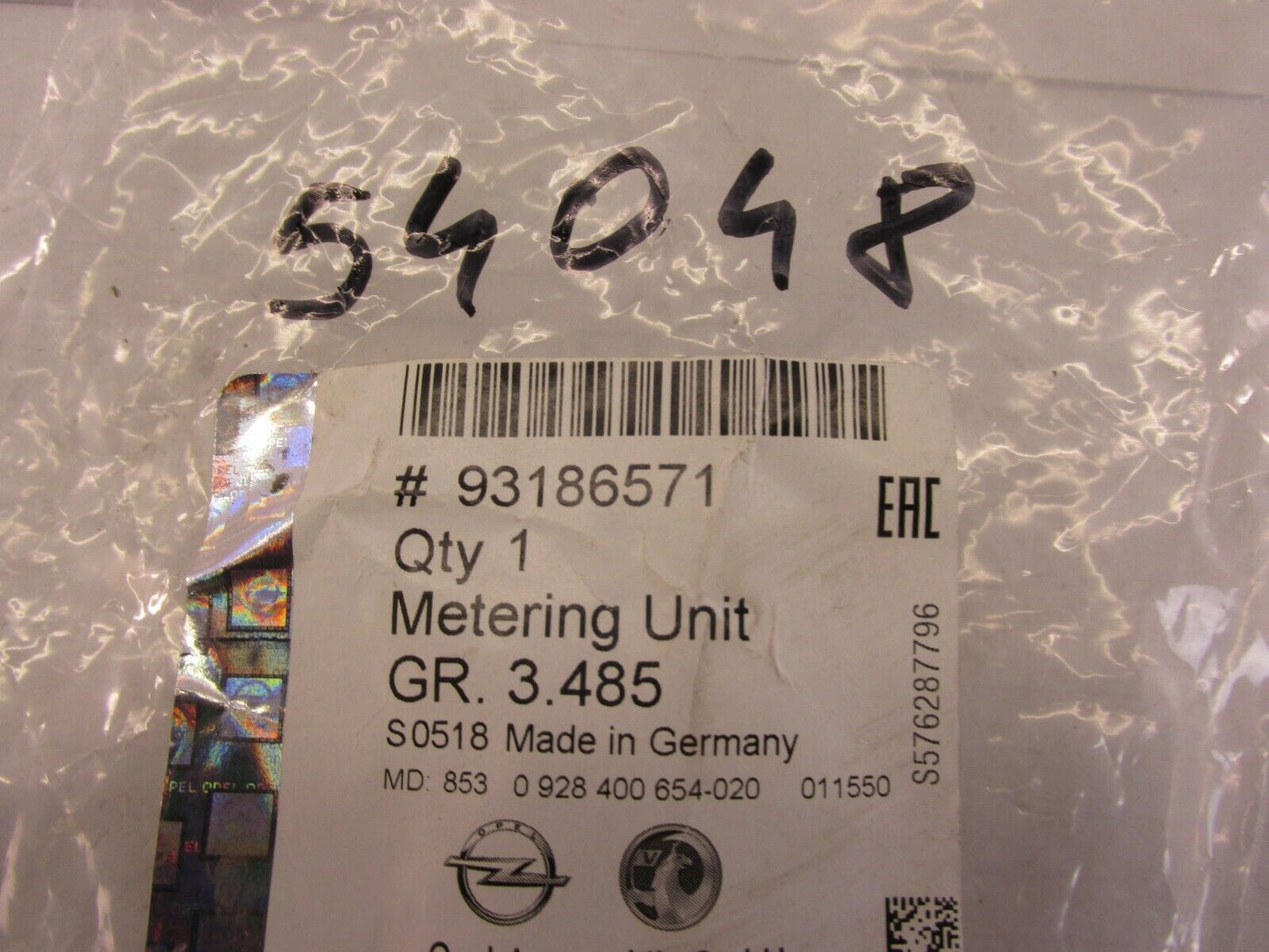 Neu original Steuer Druckregler Regelventil Kraftstoffmenge Opel 93186571