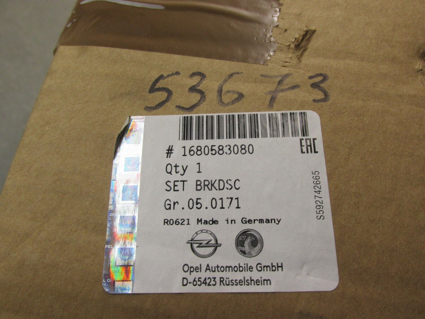 Original Opel Astra J Zafira C Bremse Bremsscheibe links rechts 1680583080