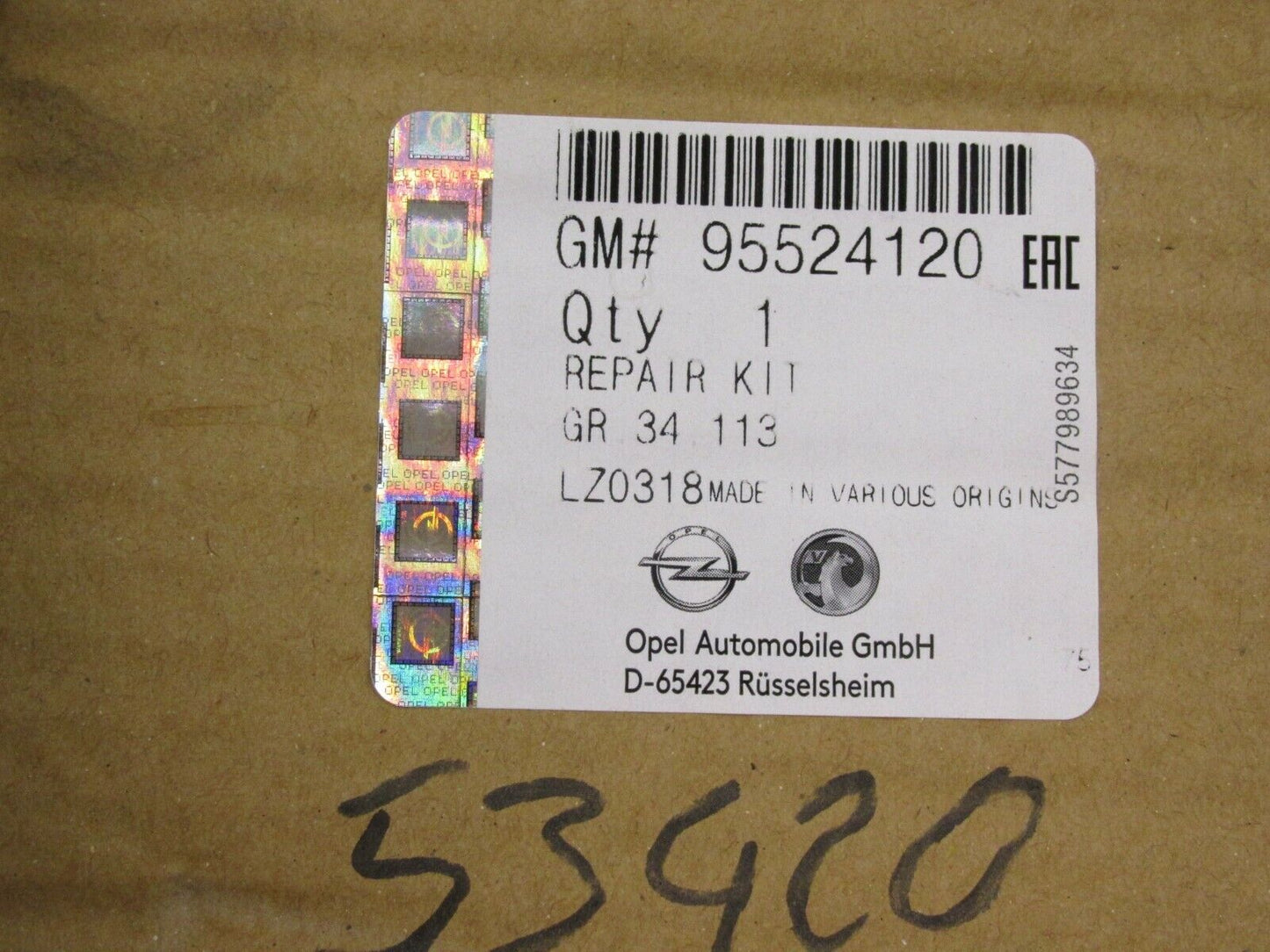 original SERVICEKIT Opel ASTRA J 95524120
