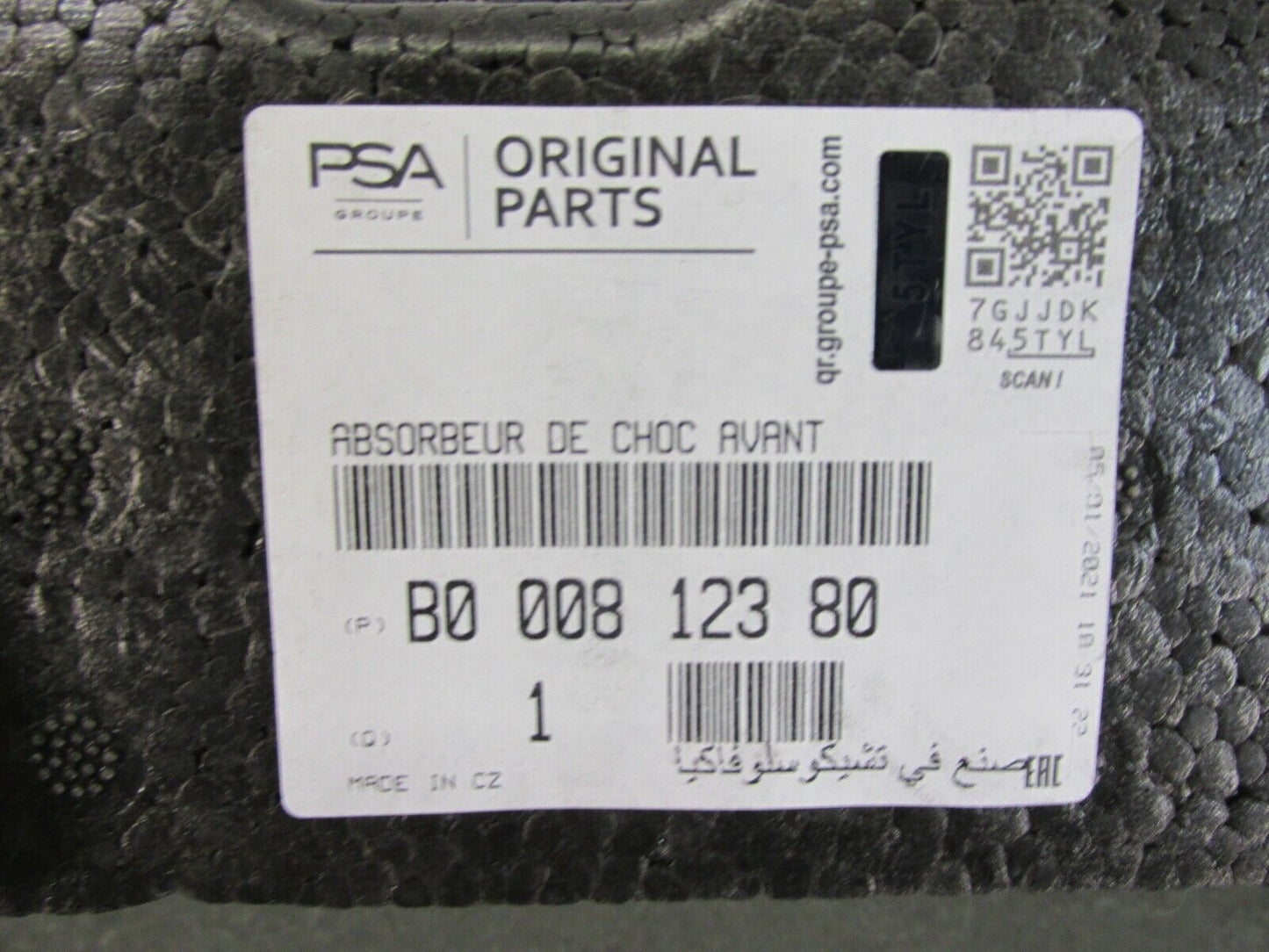 original Aufpralldämpfer Stoßfänger Opel / Citroen / Peugeot B0 008 123 80