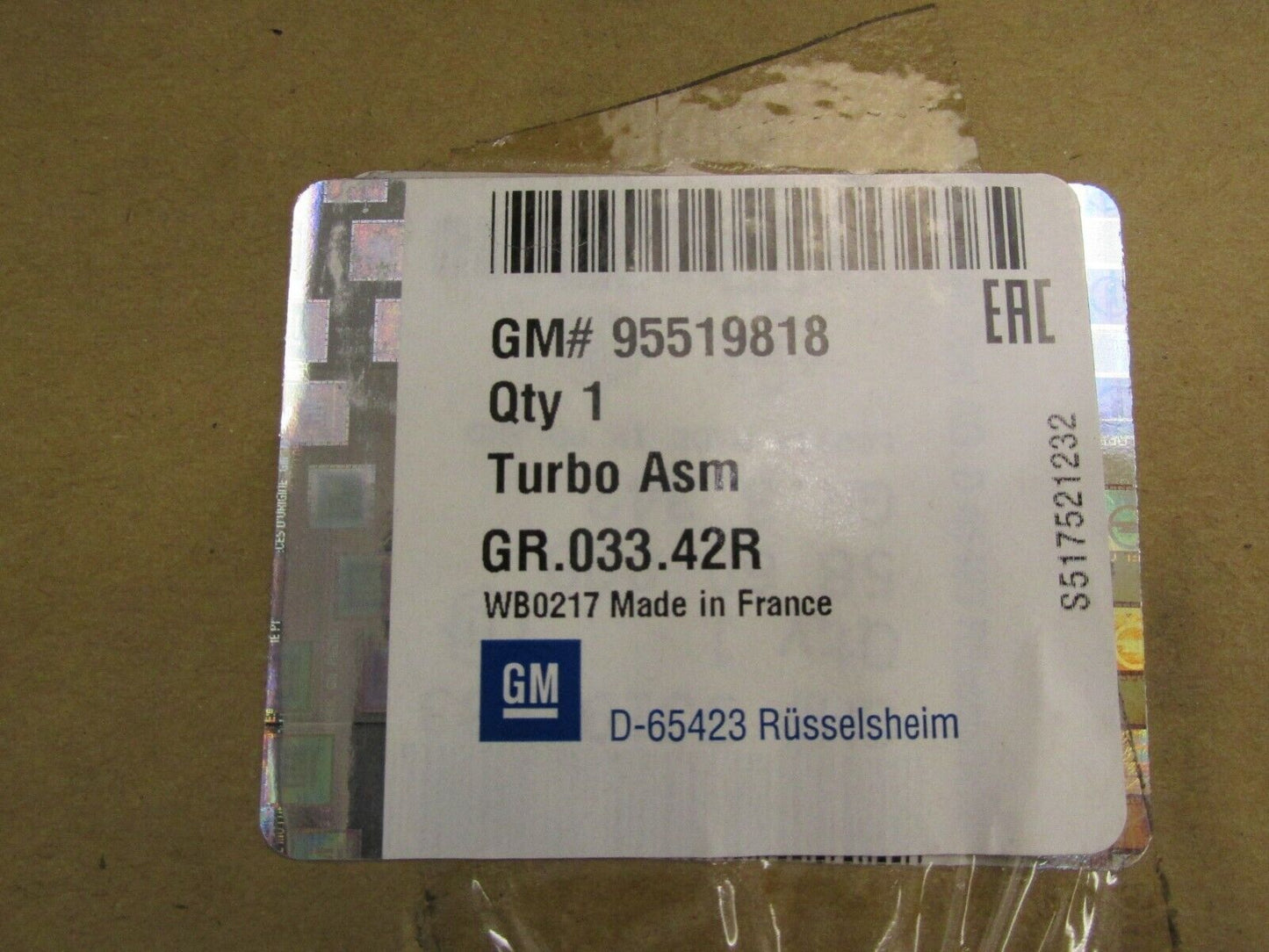 neu original Turbolader Fiat 500 Panda Qubo Opel Corsa Combo 1,3 JTD 552026370