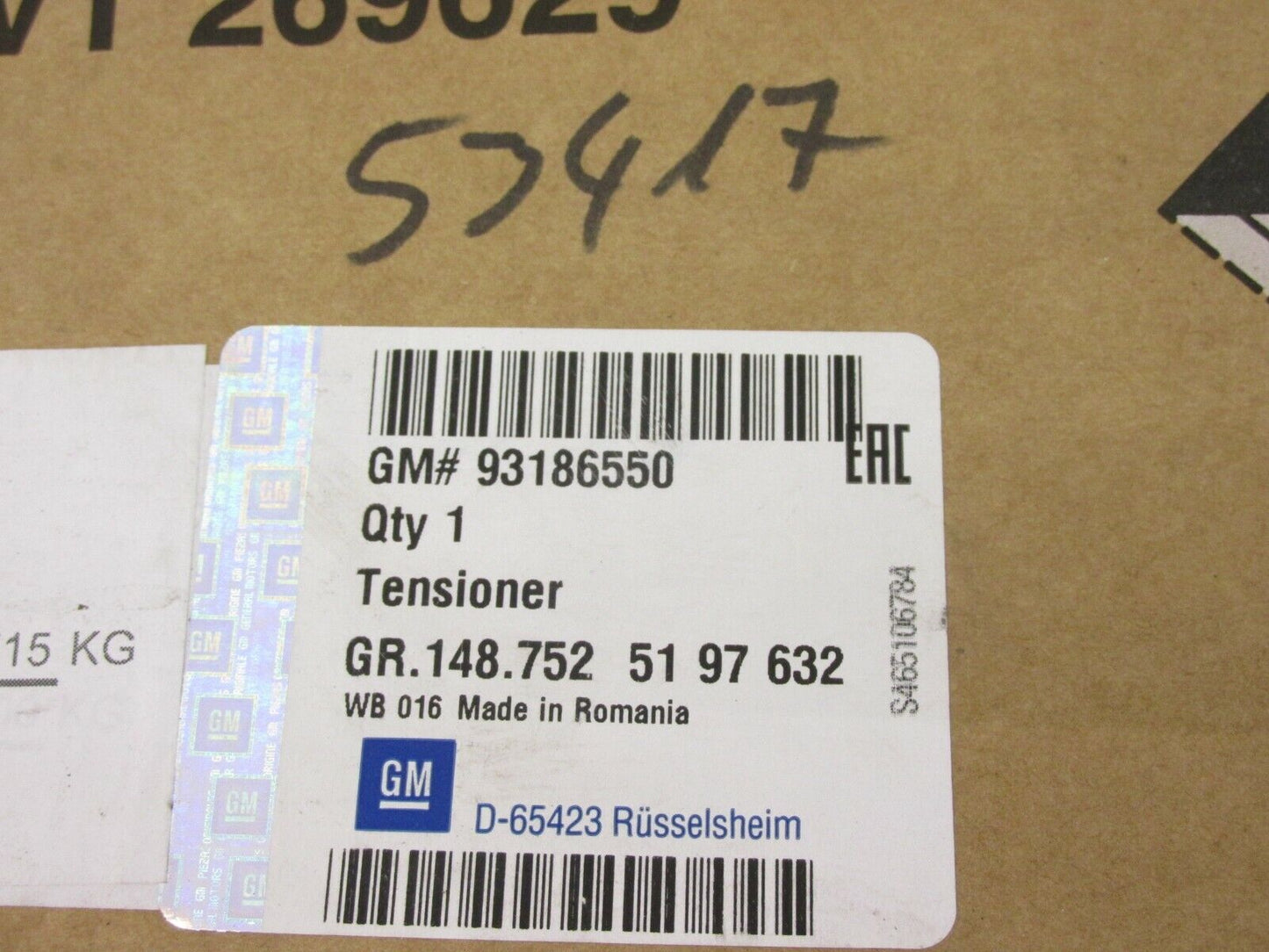 original Gurtstraffer Opel CORSA D 93186550