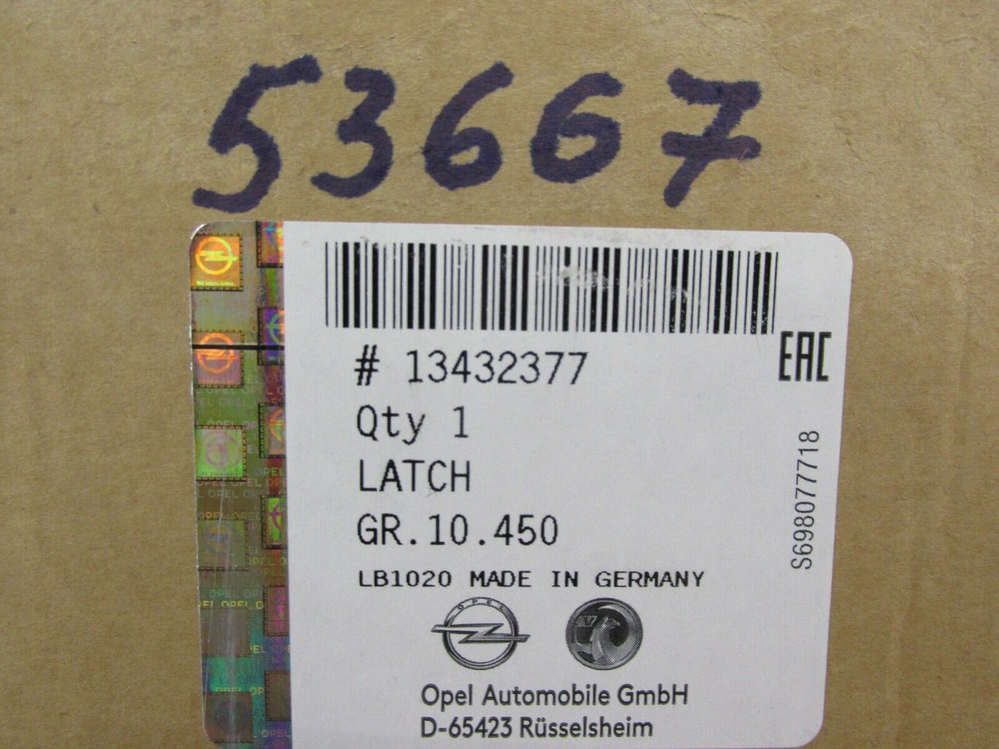 Neu original Verschluss Opel MERIVA B 13432377