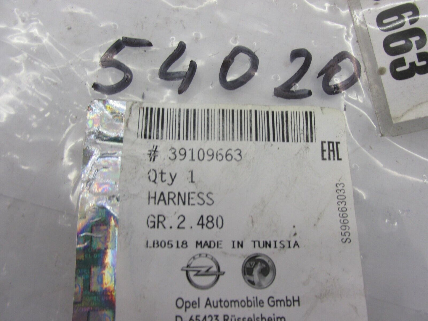 Neu original Opel INSIGNIA RIDE Kabelsatz 39109663