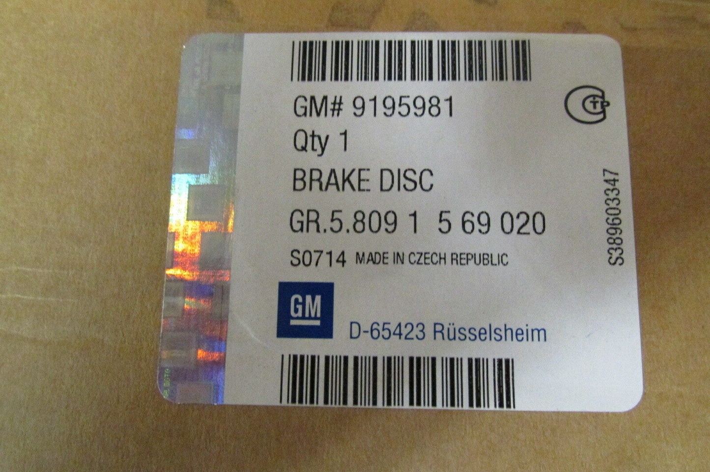 2x Bremsscheibe original Opel Corsa C 9195981 Vauxal Bremsscheiben vorne Satz