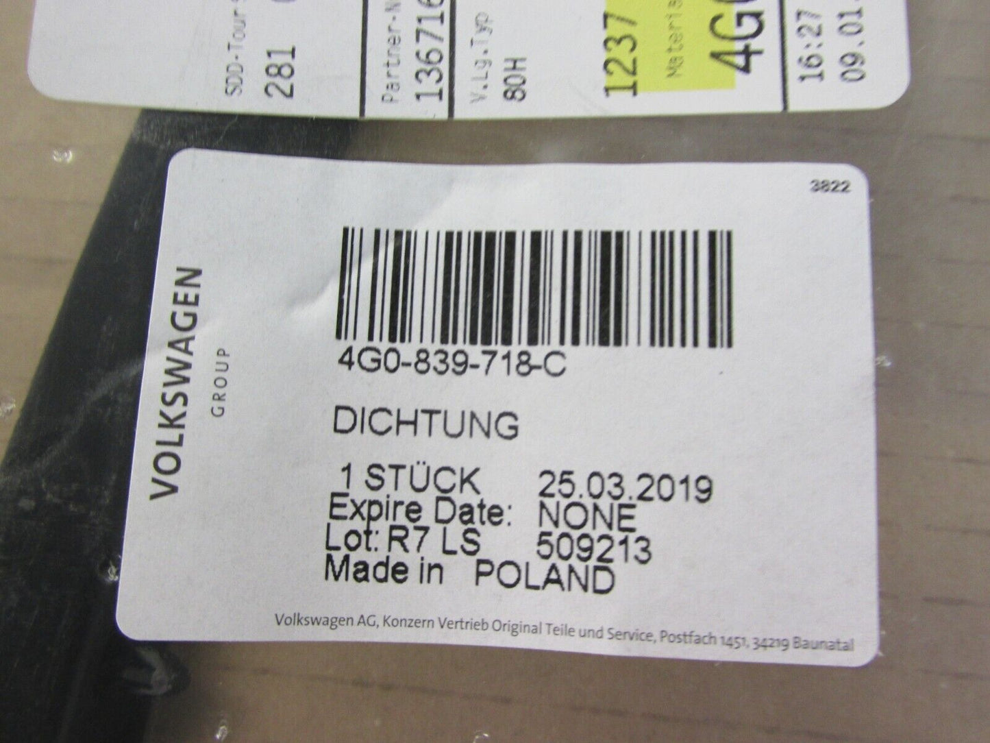 Audi A6 Türdichtung aussen 4G0839718C
