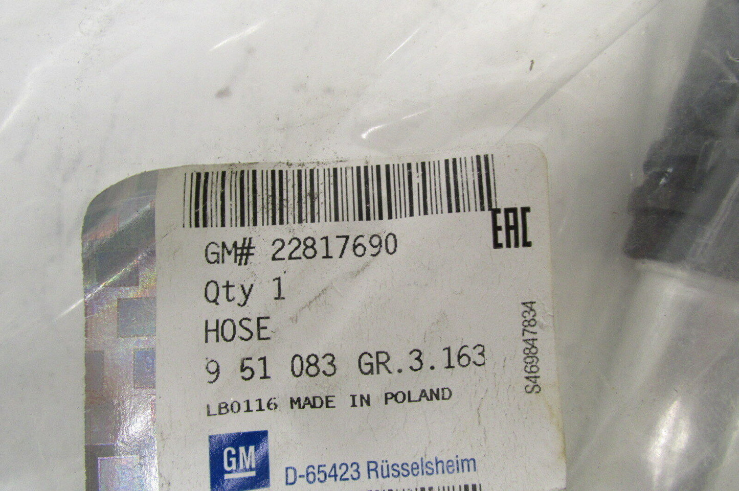 Servoschlauch Opel Saab 9-5 Insignia gm 22817690 original Schlauch
