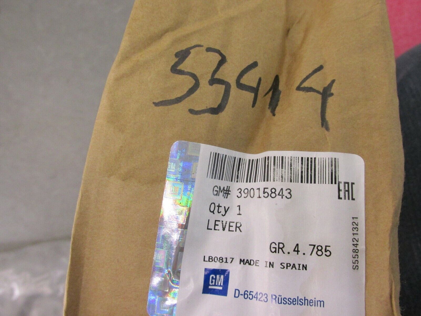 original HANDBREMSHEBEL Opel ADAM 39015843