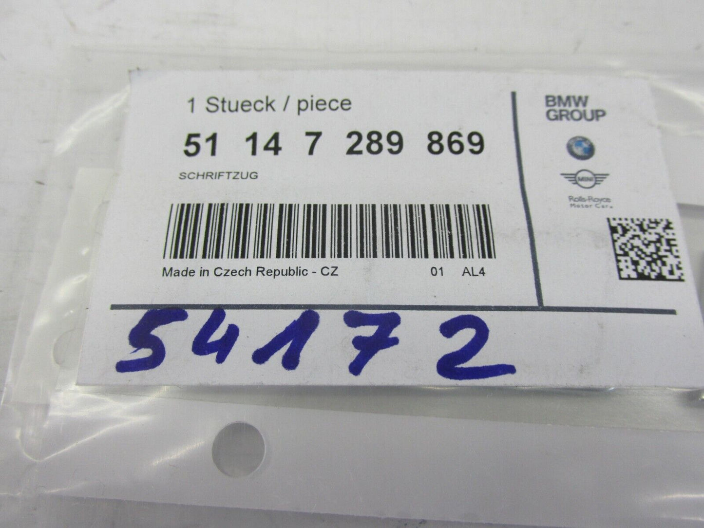 Neu original Schriftzug Emblem BMW 51147289869