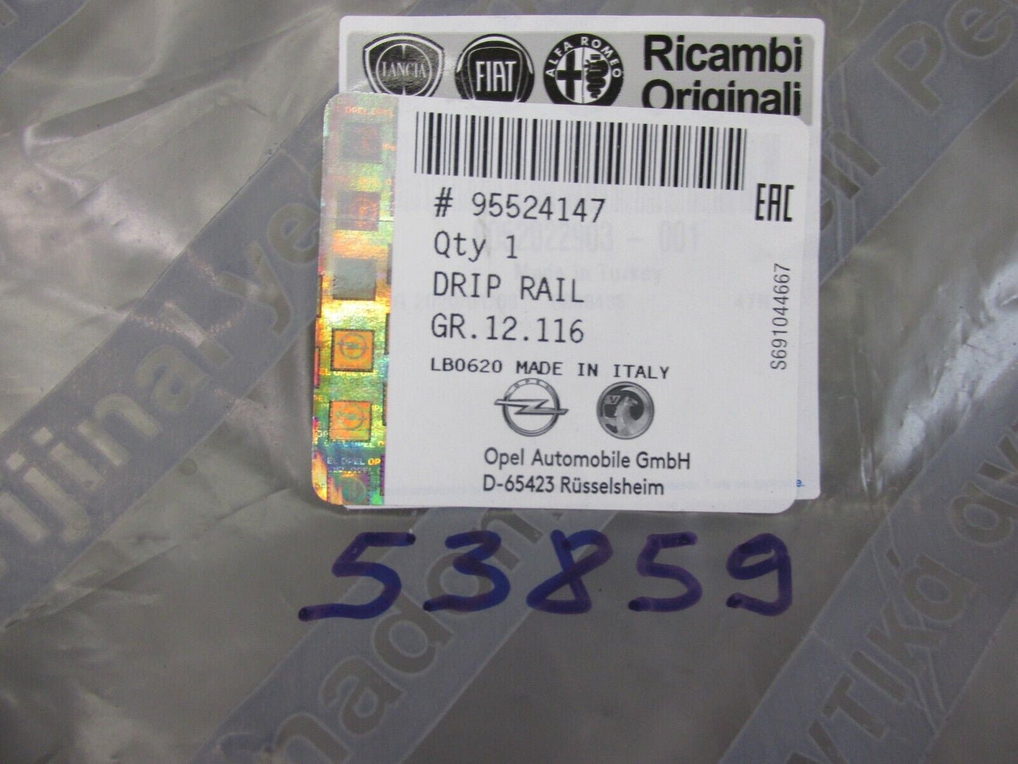 Neu original Regenrinne Opel 95524147