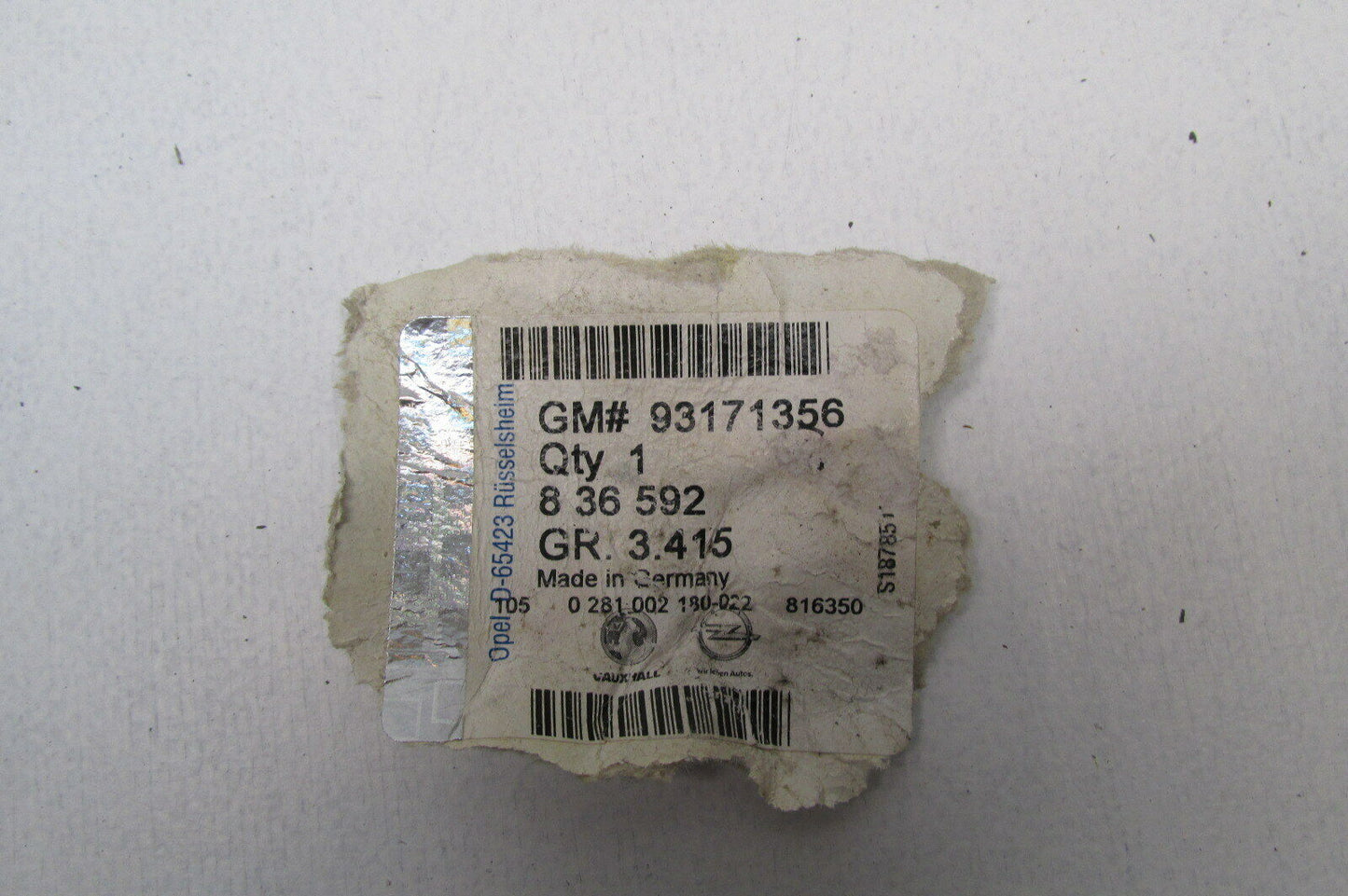Opel Vauxhall original Luftmengenmesser von Bosch  Luftmassenmesser  93171356