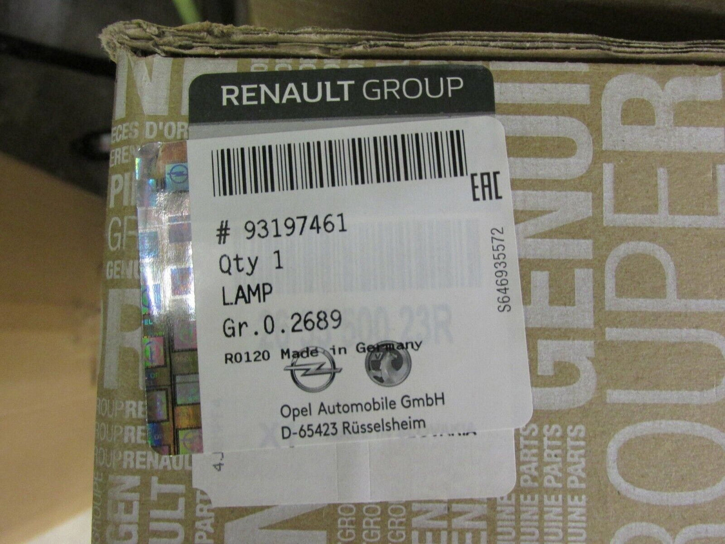 Opel Movano Renault Master Rückleuchte hinten rechts Rücklicht original 93197461
