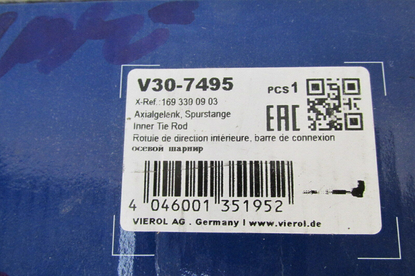 Vaico Mercedes A-Klasse A1693300903 Axialgelenk Spurstange Vorne