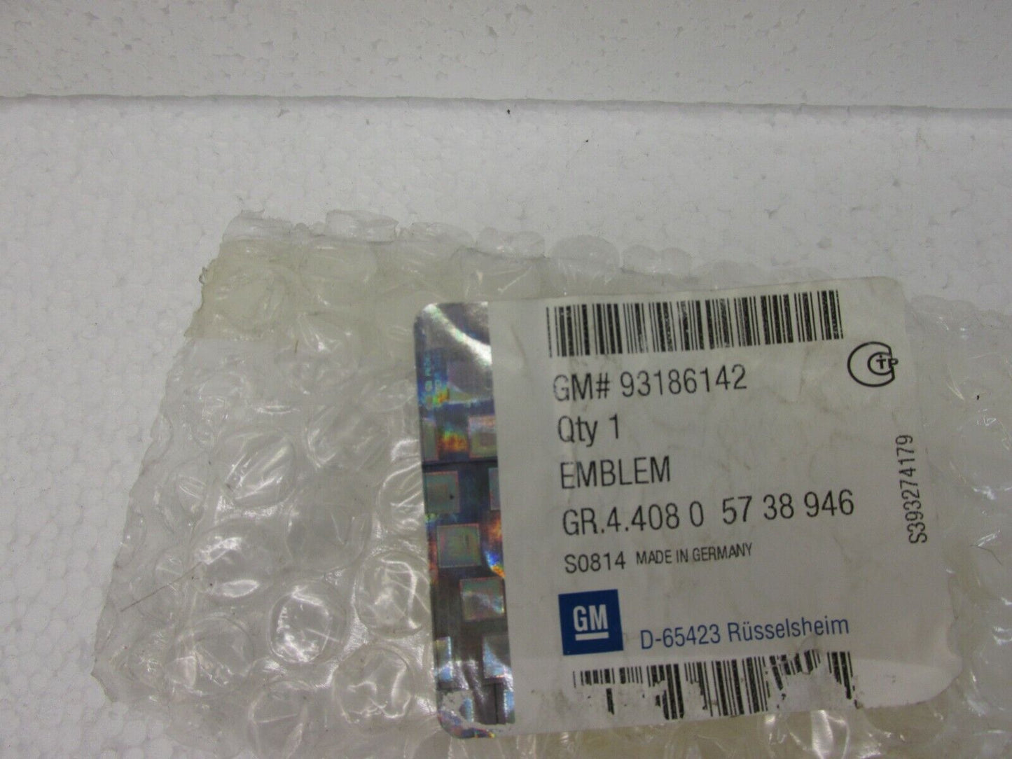 original Opel Corsa Meriva Vectra Emblem Schalthebel Chrom Ersatzteile 93186142