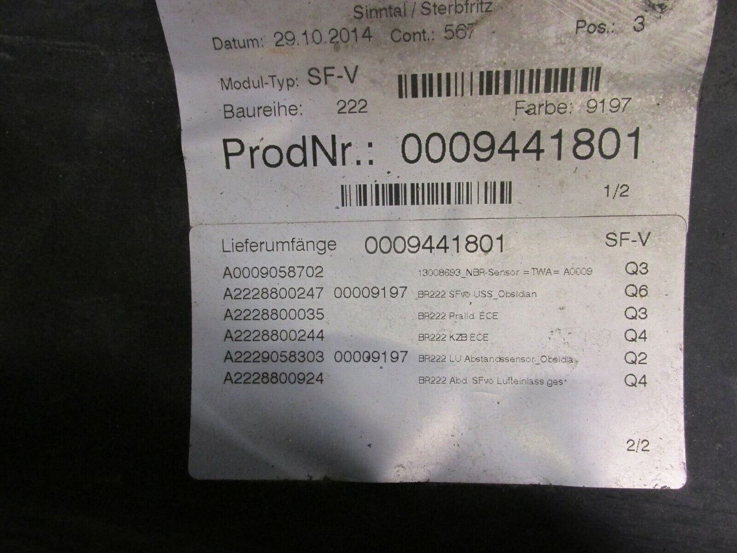 Mercedes S Klasse Stoßstange vorne  Stoßfänger  Frontschürze A2228800147 6xPDC
