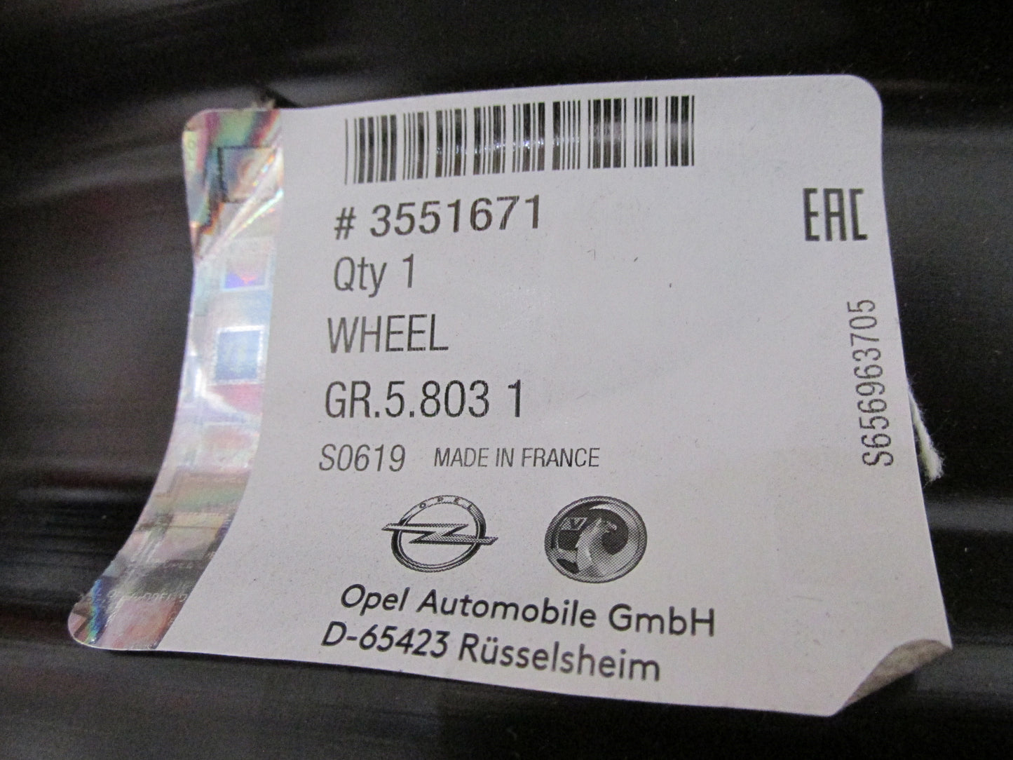 Original Opel STAHLFELGE 3551671